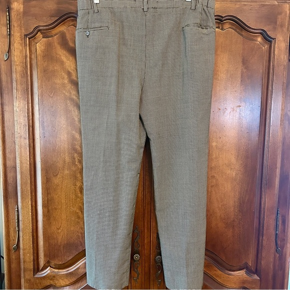 1970s Houndstooth Wool Trousers: Vintage High Waist Pants W36 L28 - Picture 4 of 16